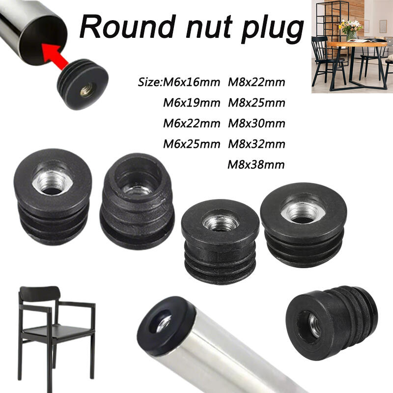 4/8/12PCS Tapones Redondos Neg - Furniture Hardware Connectors reseña y precio